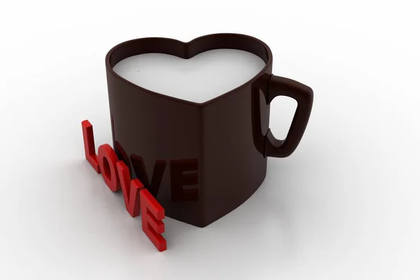 Heart Shaped Cups Love — Stock Photo, Image