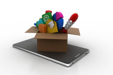 App simgeleri ve grafik ile akıllı telefon