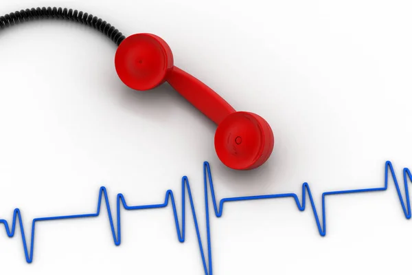 Heart Pulse Telephone Receiver — Stock Photo, Image