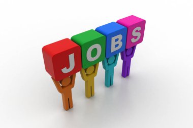 Beyaz arka plan üzerinde izole farklı iş kavramı