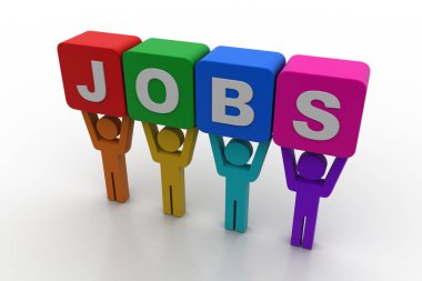 Beyaz arka plan üzerinde izole farklı iş kavramı