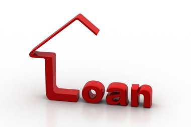 Beyaz arka plan üzerinde izole ev kredisi kavramı