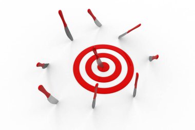 Hedef tahtası bıçak ile