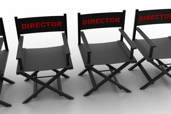 Directors Chairs Isolated White Background — Stock Photo, Image