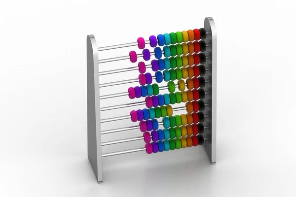 Abacus Con Cuentas Colores Aisladas Sobre Fondo Blanco — Foto de Stock