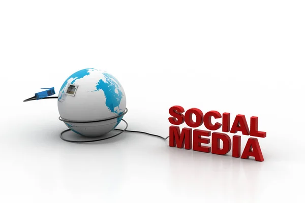 Globo Connessione Con Concetto Social Media — Foto Stock