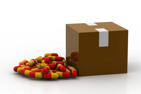 Capsule Cardboard Box — Stock Photo, Image