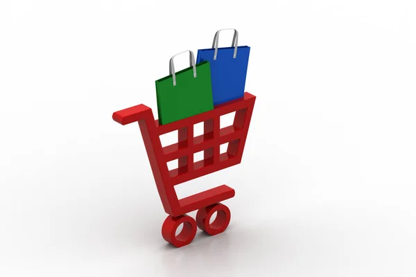 Shopping Bags Shopping Cart — Stock Photo, Image