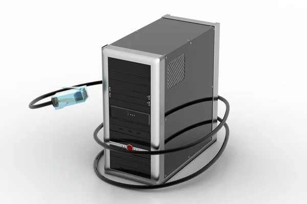 Usb Anslutning Till Dator Nätverk Serversystem — Stockfoto