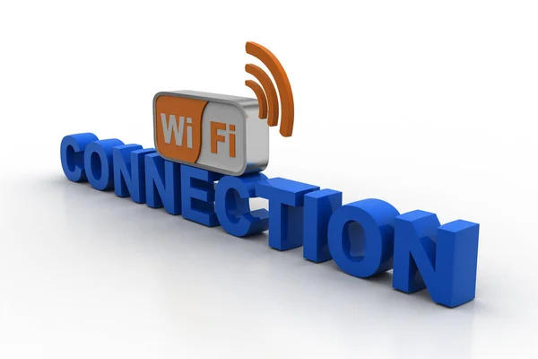 Conexão Wifi Isolado Fundo Branco — Fotografia de Stock
