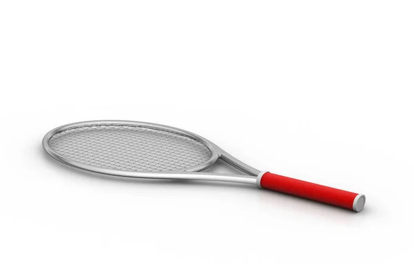 Badminton Racket Geïsoleerd Witte Achtergrond — Stockfoto