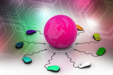 Dünya çapında bağlı bilgisayar fareler