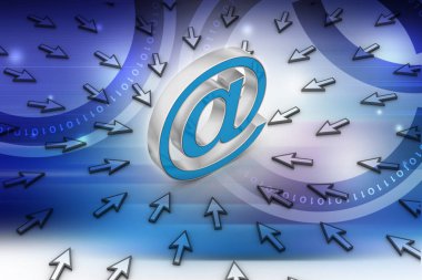 e-posta işareti fare işaretçisi ile