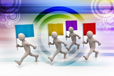 sportif avatarlar bayrağı ile çalışan  