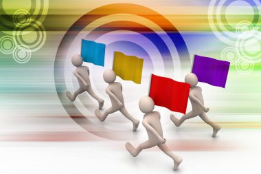 sportif avatarlar bayrağı ile çalışan  