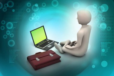 3D iş adamı meditasyon  