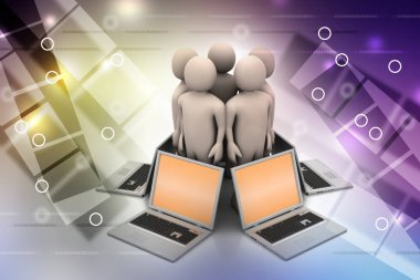 Küresel ağ sistemi 3D çizimi