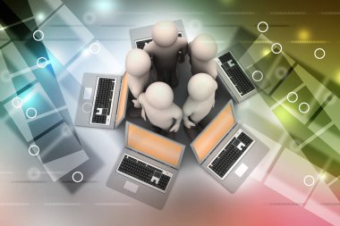 Küresel ağ sistemi 3D çizimi