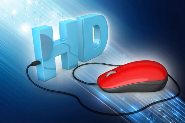 Hd text connected with computer mouse