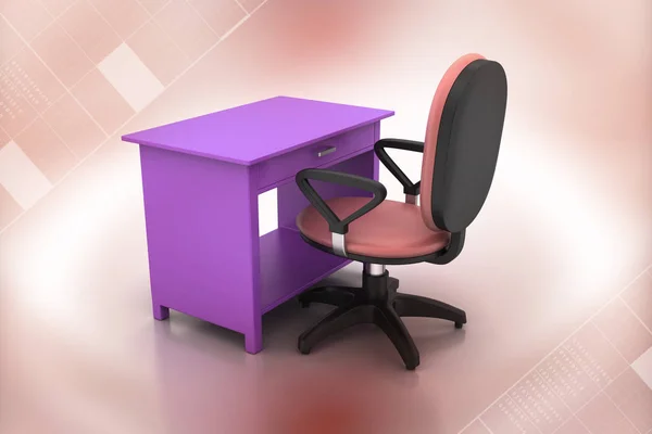 Bürostuhl Und Computertisch — Stockfoto