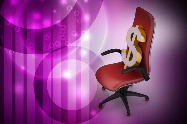 Dollar sign sitting the executive chair