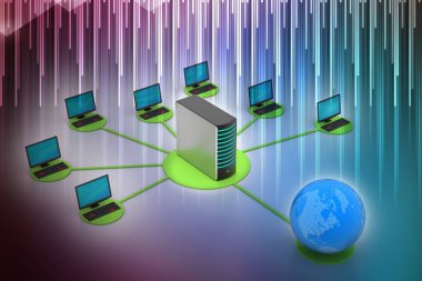 Küresel ağ konseptinin 3d illüstrasyonu