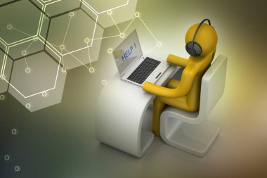 dizüstü bilgisayar ile modern bir Resepsiyon erkekte  
