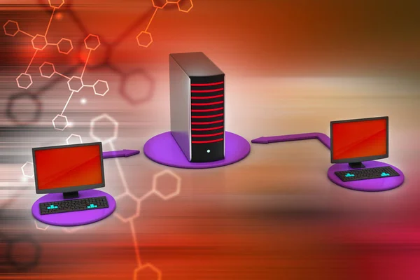 3d illustration of Wireless networking system