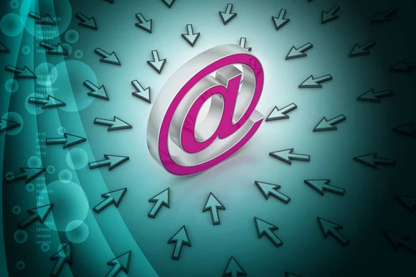 e-mail sign with  mouse pointer