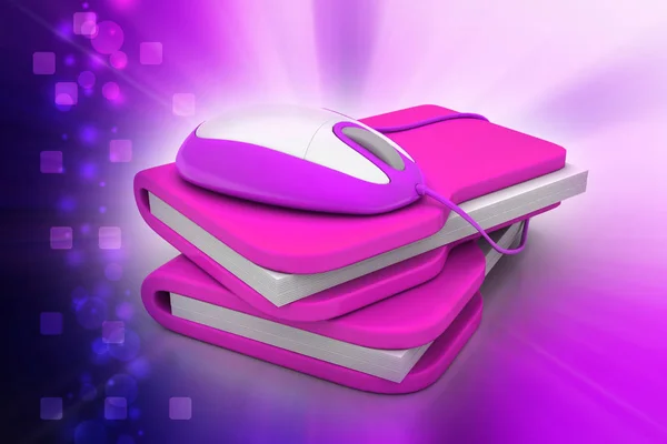 Computer mouse with file folder, technology concept