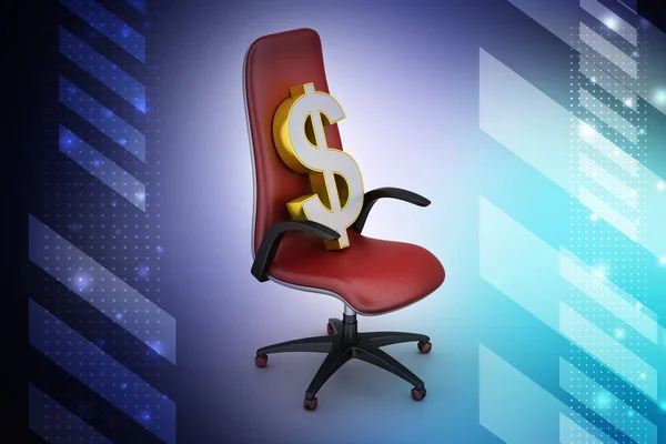 Dollar sign sitting the executive chair