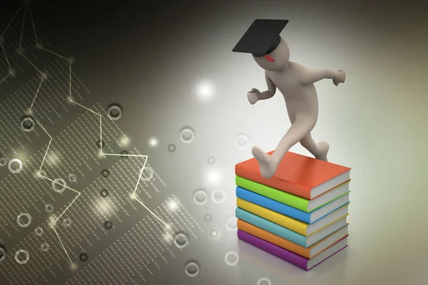 Student with hat Jumping of joy holding diploma.