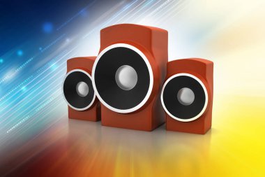 Müzik hoparlör 3D çizimi