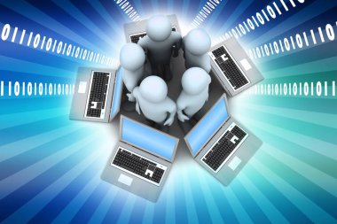 Küresel ağ sistemi 3D çizimi