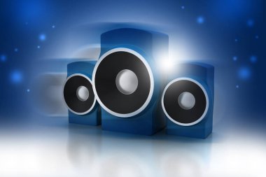 Müzik hoparlör 3D çizimi