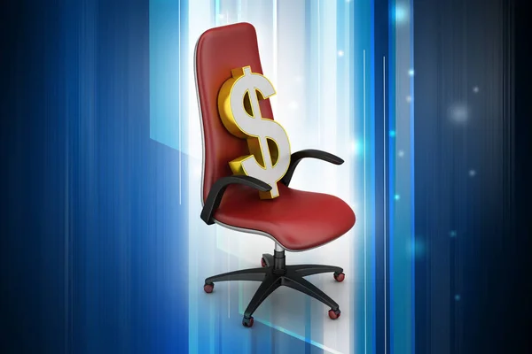 Dollar sign sitting the executive chair