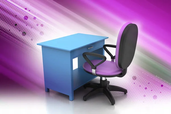 Bürostuhl Und Computertisch — Stockfoto