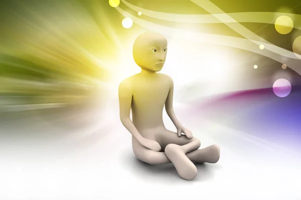 3d man in meditation