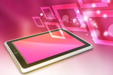 Dokunmatik ekran tablet bilgisayar 3d illüstrasyon 