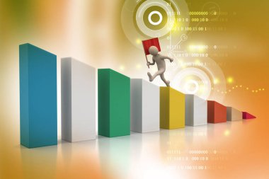 evrak çantası ile 3D iş adamı