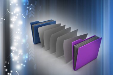 Belgelerle ofis klasörünün 3d çizimi