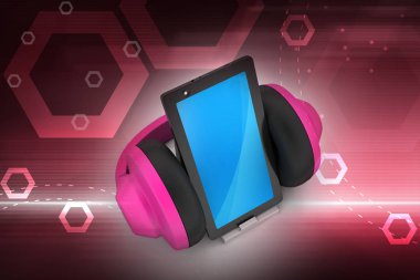 hoparlörler 3D Illustration. Ses teması konsepti