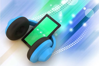 müzik konsepti 3D Illustration. Ses Tema