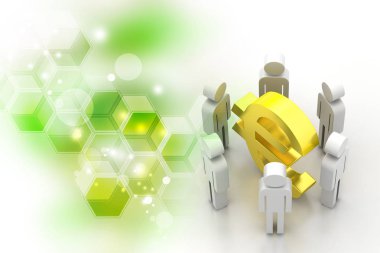 İş takım kavramı. Soyut illüstrasyon