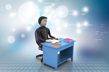 evrak çantası ile 3D iş adamı