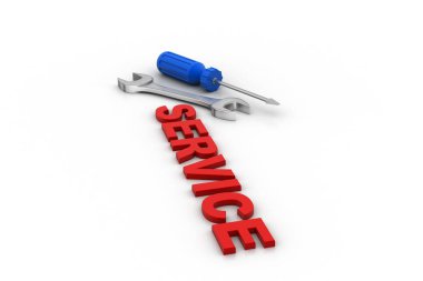 Beyaz arka planda servis konsepti