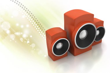 müzik konsepti 3D Illustration. Ses Tema