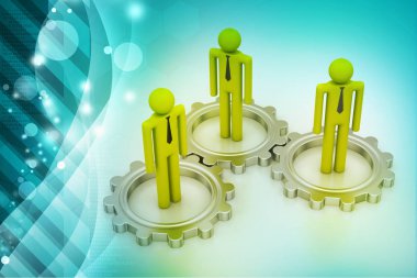 İş takım kavramı. Soyut illüstrasyon