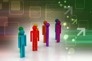 3D soyut ekip çalışması kavramı. iş insanlar illüstrasyon