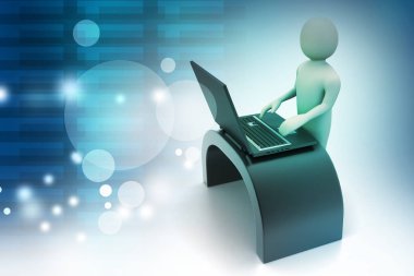 evrak çantası ile 3D iş adamı